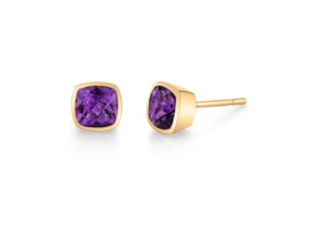 393641 - Amethyst Yellow Gold Earrings